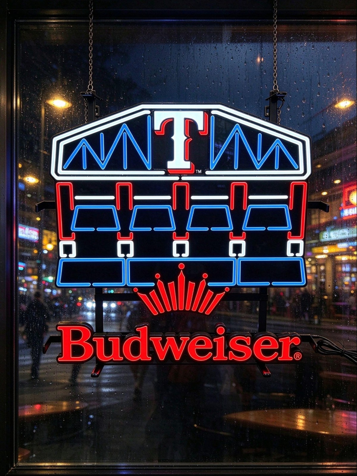 Vivid LED Texas Rangers Beer Man Cave 24\