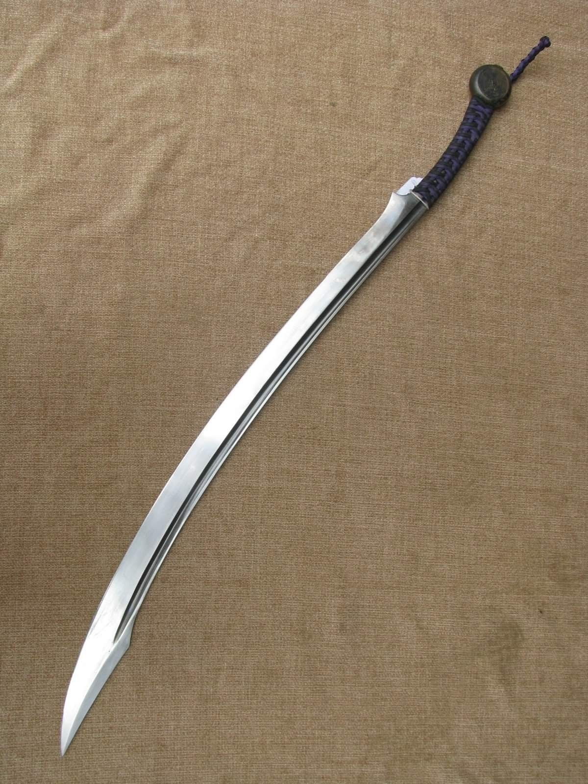 CUSTOM Handmade Forged Chinese Dao Sword High D2 Steel Full Tang Curved Saber
