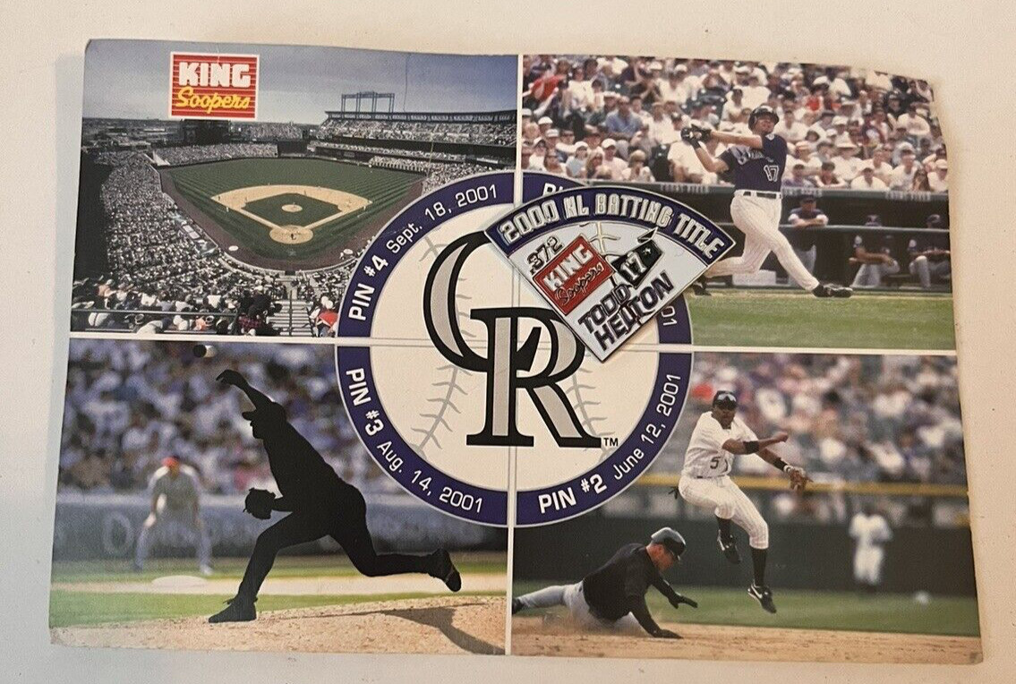 Todd Helton Colorado Rockies 2000 NL Batting Title King Soopers Lapel Hat Pin Todd Helton Colorado Rockies 2000 NL Batting Title King Soopers Lapel Hat Pin