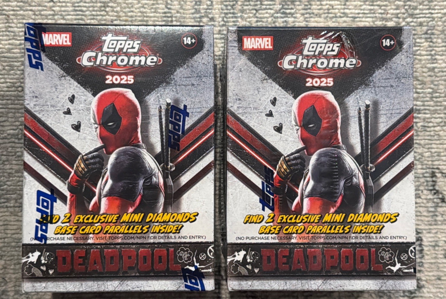 2025 Topps Chrome Marvel Deadpool Blaster Box (Lot of 2) 2025 Topps Chrome Marvel Deadpool Blaster Box (Lot of 2)