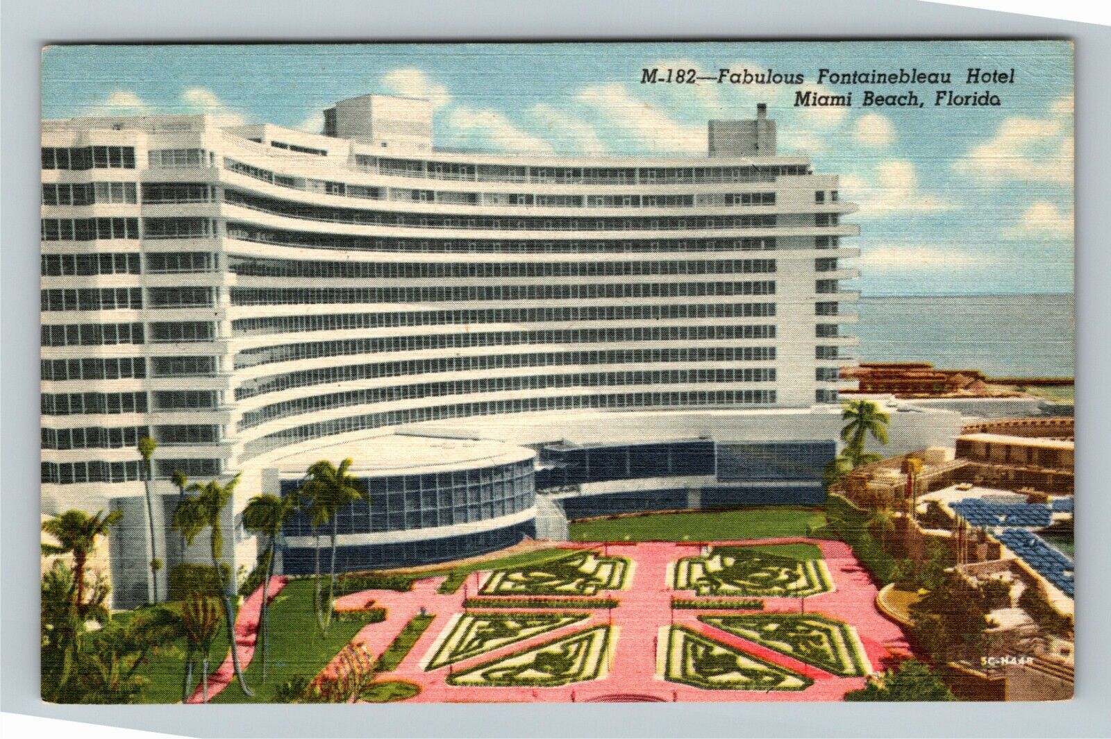 Miami FL-Florida, Advertising Fontainebleau Hotel, Beach, c1958 Vintage Postcard