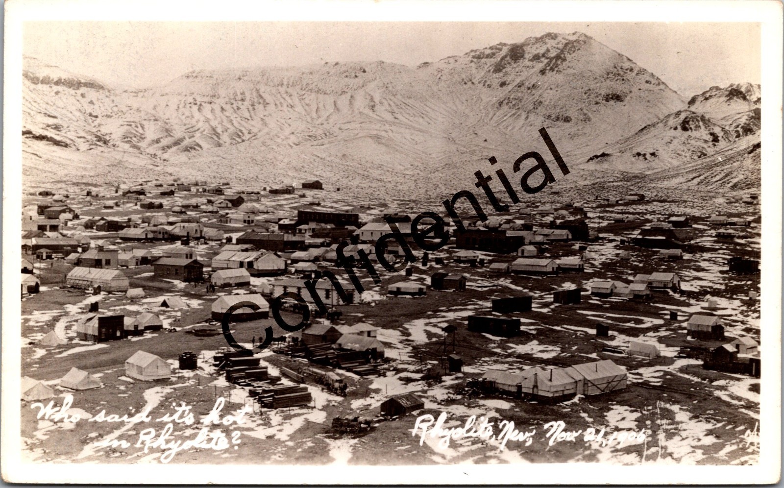 Real Photo Bird\'s Eye View Gold Rush Ghost Town Of Rhyolite Nevada NV RPPC Y493 Real Photo Bird\'s Eye View Gold Rush Ghost Town Of Rhyolite Nevada NV RPPC Y493