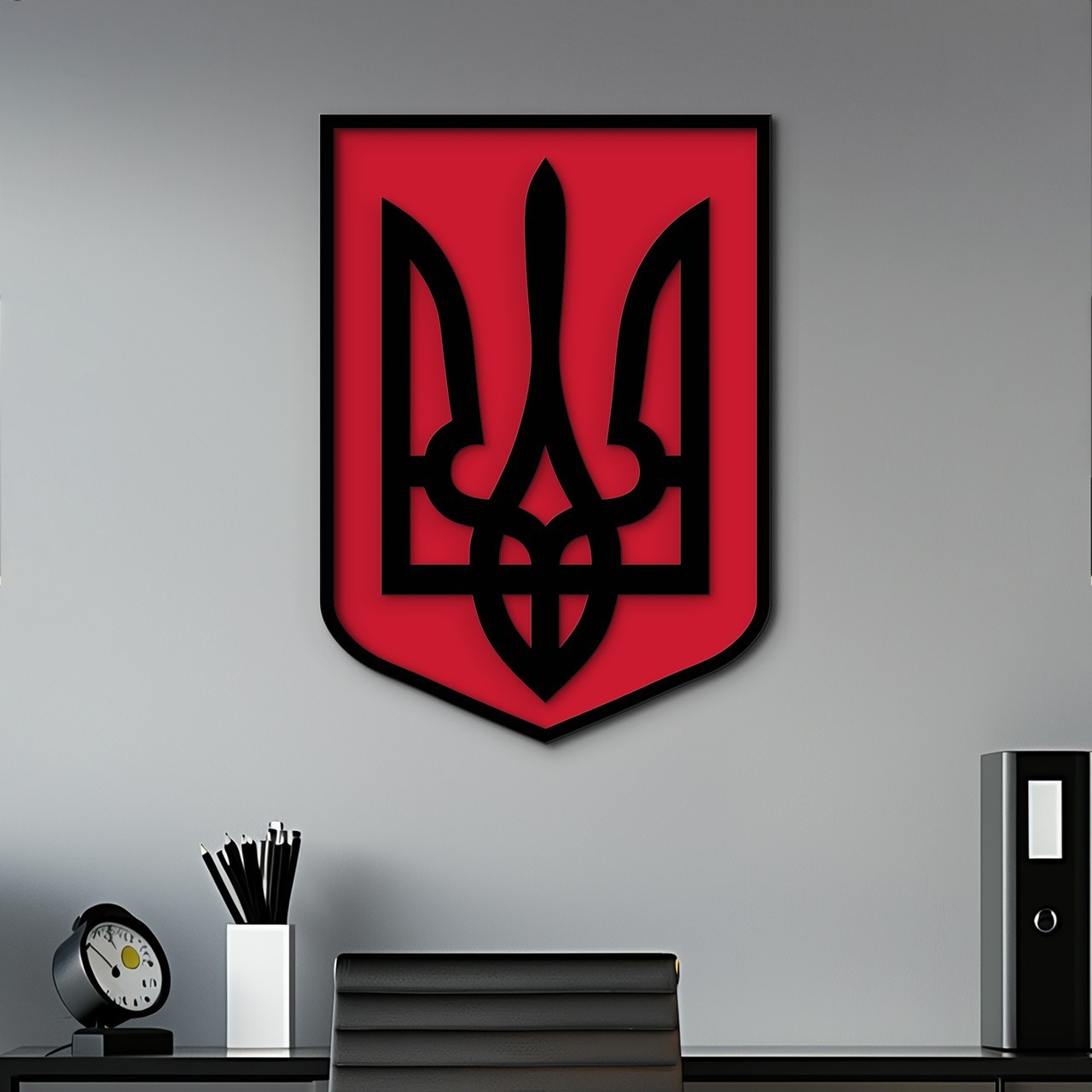 State Emblem of Ukraine, UPA Trident, Modern Home Decor, 50x38 cm, Ukraine