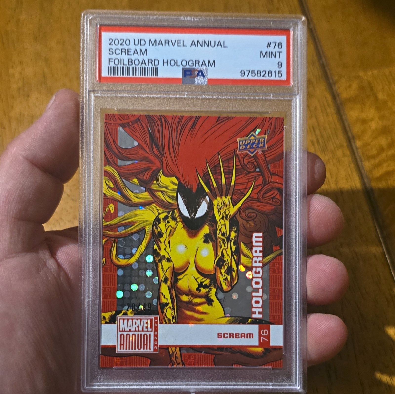 2020 UD Marvel Annual Scream Foilboard Hologram #76 PSA 9 /49 2020 UD Marvel Annual Scream Foilboard Hologram #76 PSA 9 /49