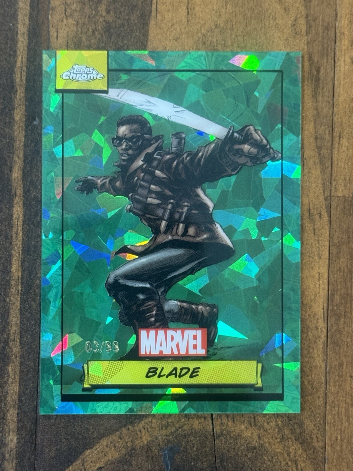 2024 Topps Chrome Marvel Sapphire Edition BLADE Green /99 2024 Topps Chrome Marvel Sapphire Edition BLADE Green /99
