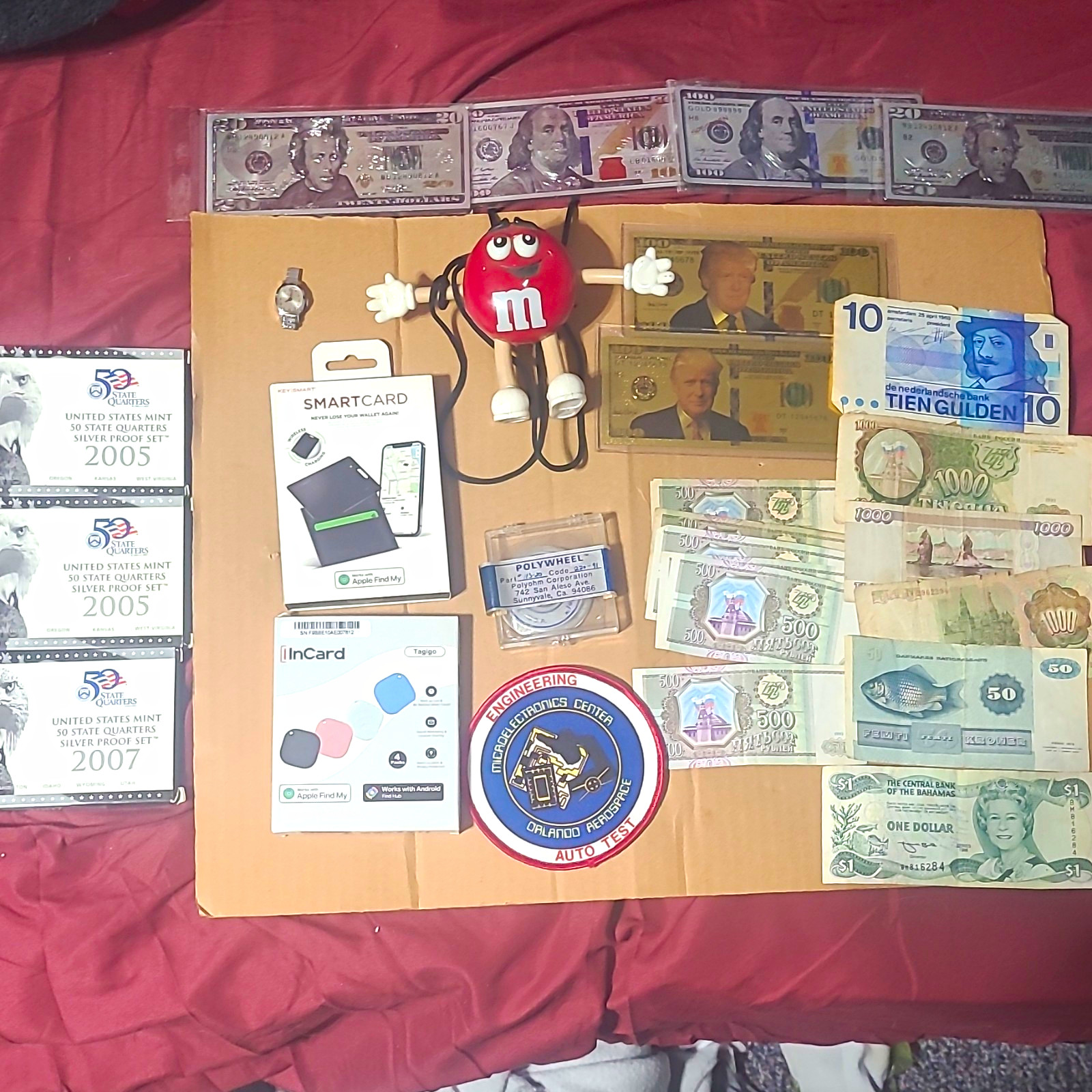 Junk Draw Lot/World Paper Money, US Mint Quarters Proof Sets/ Misc Tech Junk Draw Lot/World Paper Money, US Mint Quarters Proof Sets/ Misc Tech