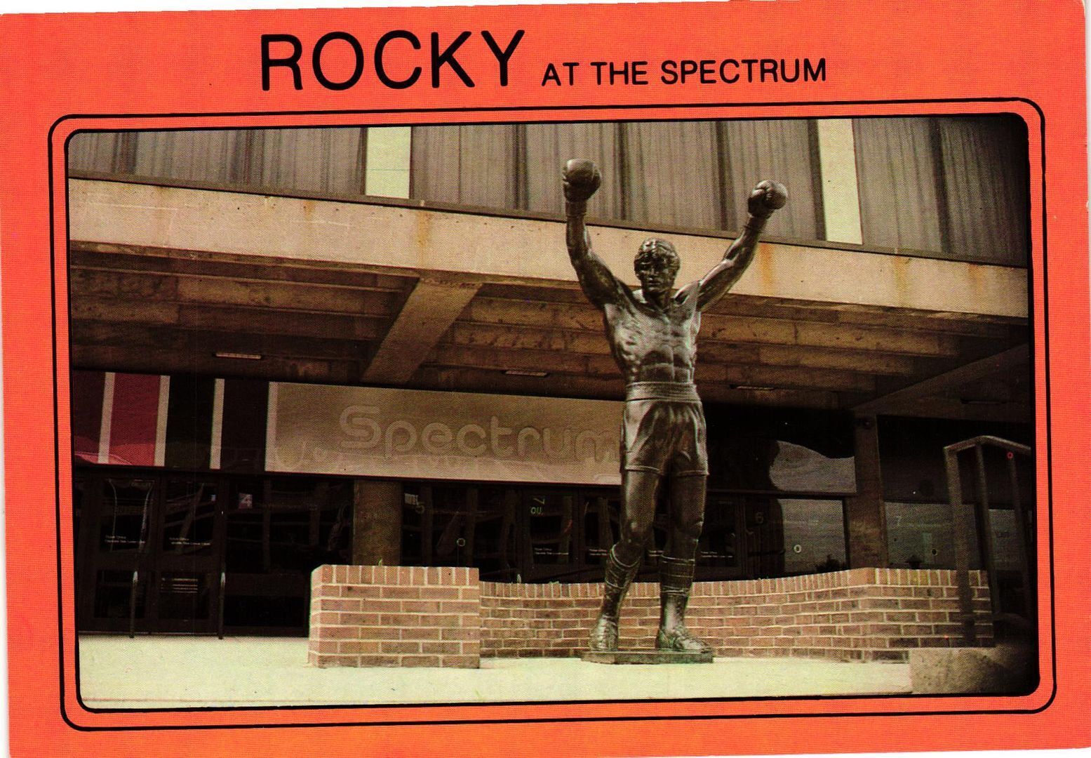 Vintage Postcard 4x6- ROCKY STATUE, SPECTRUM, PHILADELPHIA, PA.