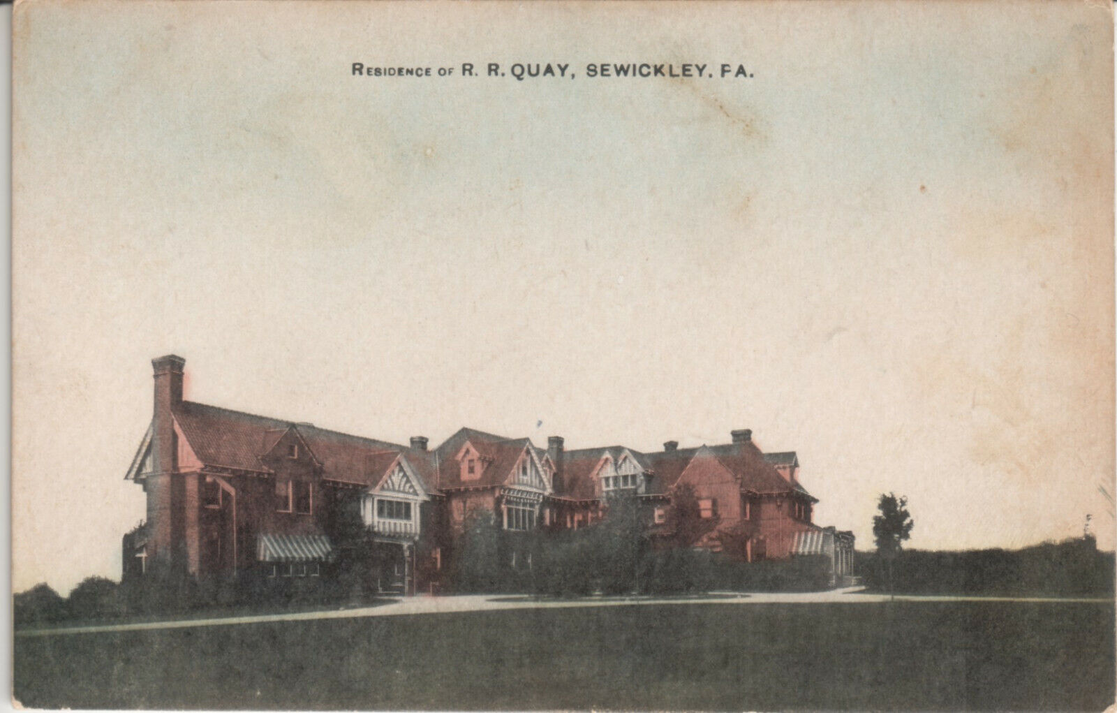 Sewickley Pa  Pennsylvania - R.R. Quay Residence - circa 1907 postcard