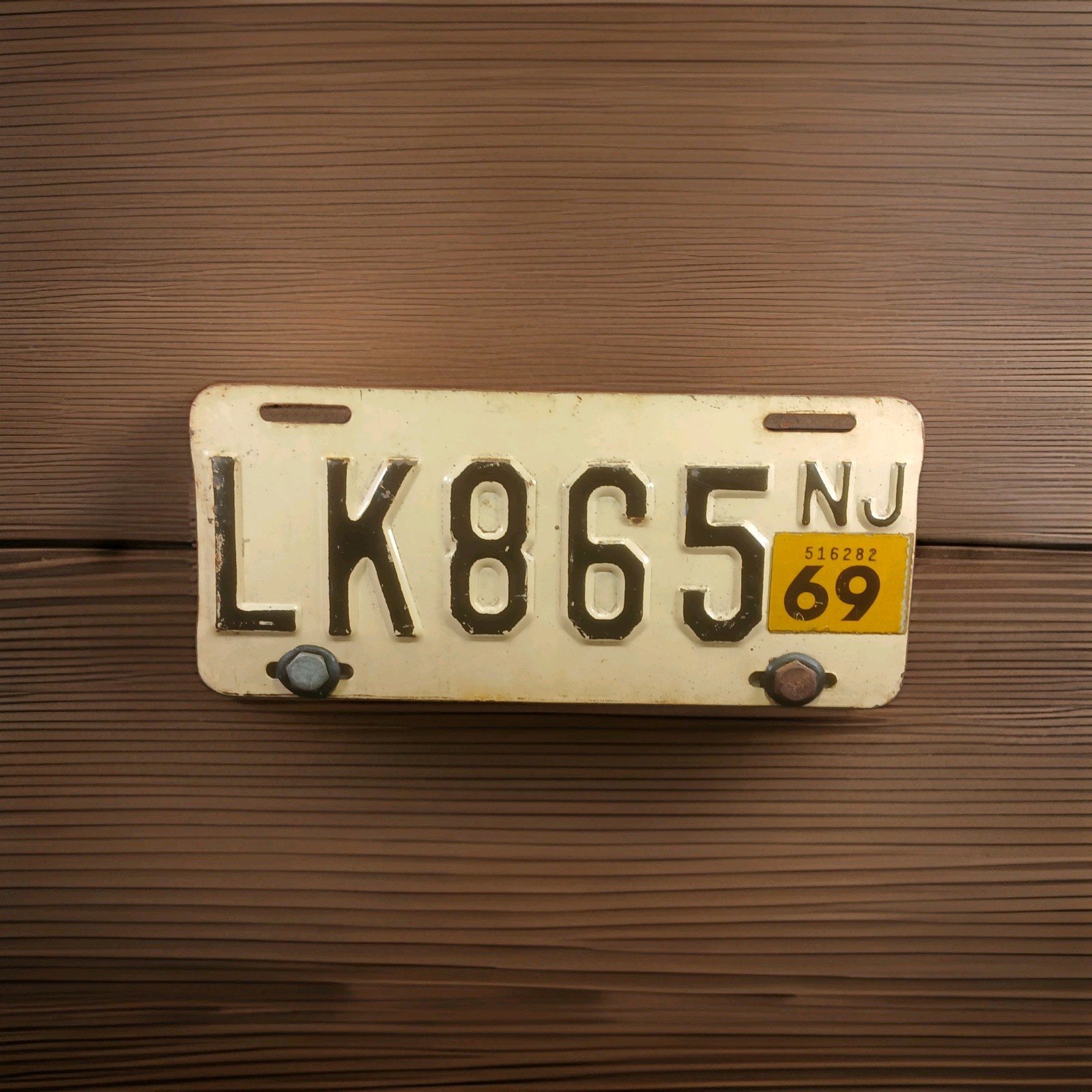 Vintage 1969 New Jersey Motorcycle License Plate LK865 Original NJ 69 Sticker Vintage 1969 New Jersey Motorcycle License Plate LK865 Original NJ 69 Sticker