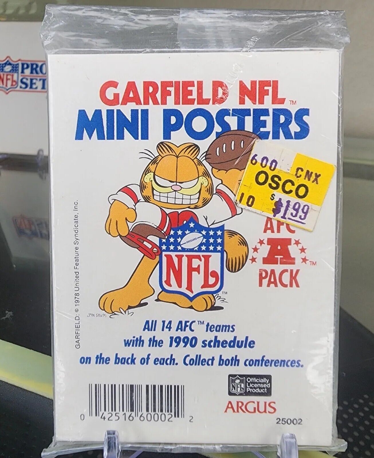 1990 Argus Garfield NFL Mini Posters/Schedules Complete AFC Set Brand New