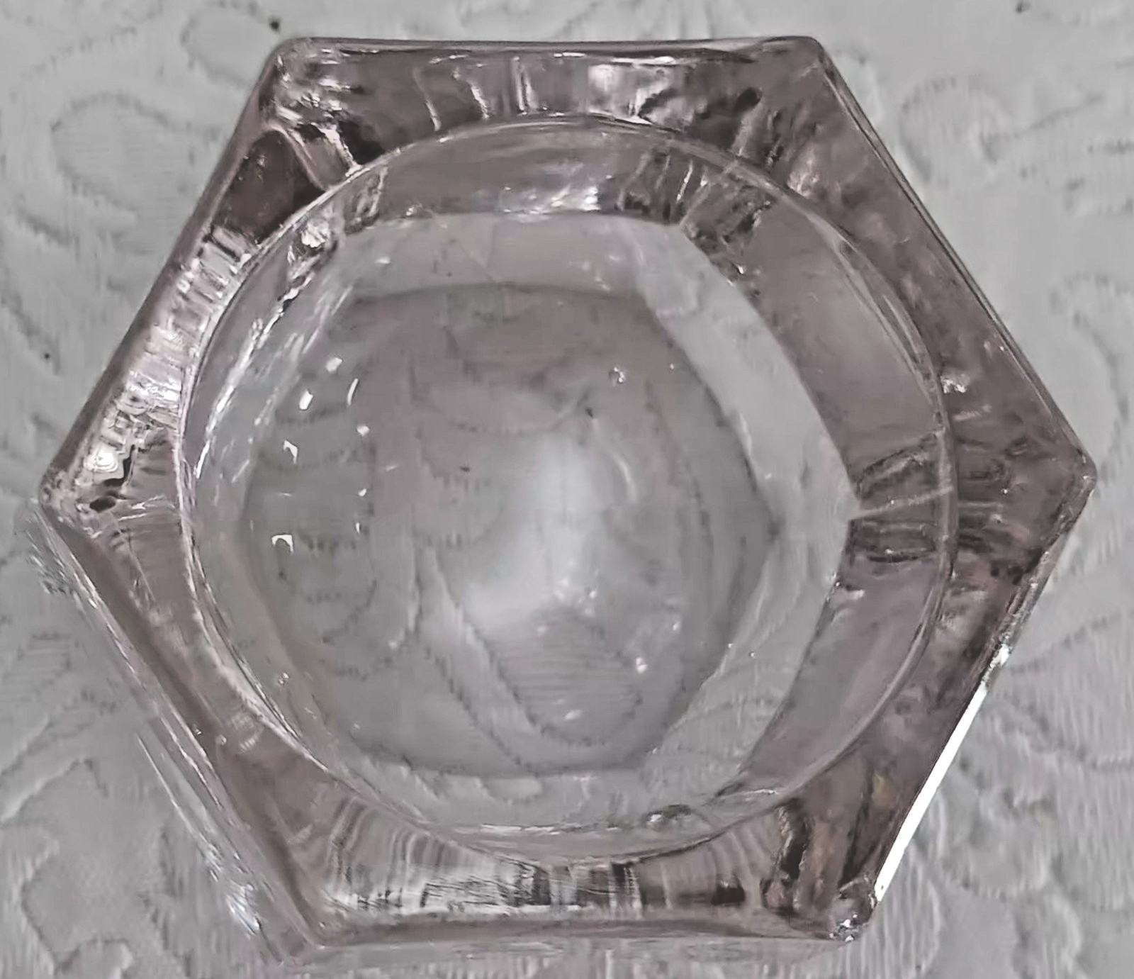 Vintage Heavy Glass Salt Cellar Trinket Dish ~ MINT CONDTION Vintage Heavy Glass Salt Cellar Trinket Dish ~ MINT CONDTION