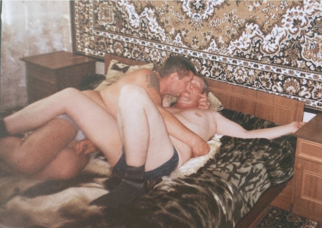 Shirtless Affectionate Couple Men Hugging Kissing in Bed Gay Interest Photo Shirtless Affectionate Couple Men Hugging Kissing in Bed Gay Interest Photo