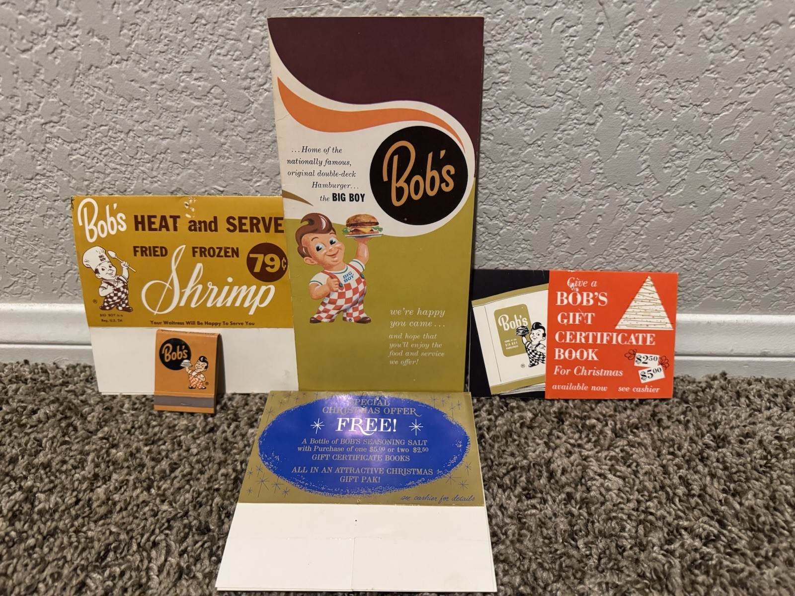 🔥 Rare Vintage Bob's Big Boy Restaurant Menu 1965 & More Lot 🔥 Rare Vintage Bob's Big Boy Restaurant Menu 1965 & More Lot