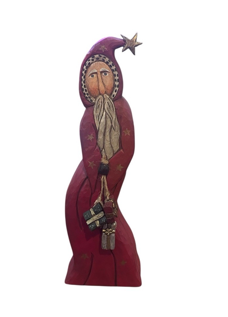 Vintage Lori Miller Santa Figurine Folk Art Christmas Whispering Pines 2000
