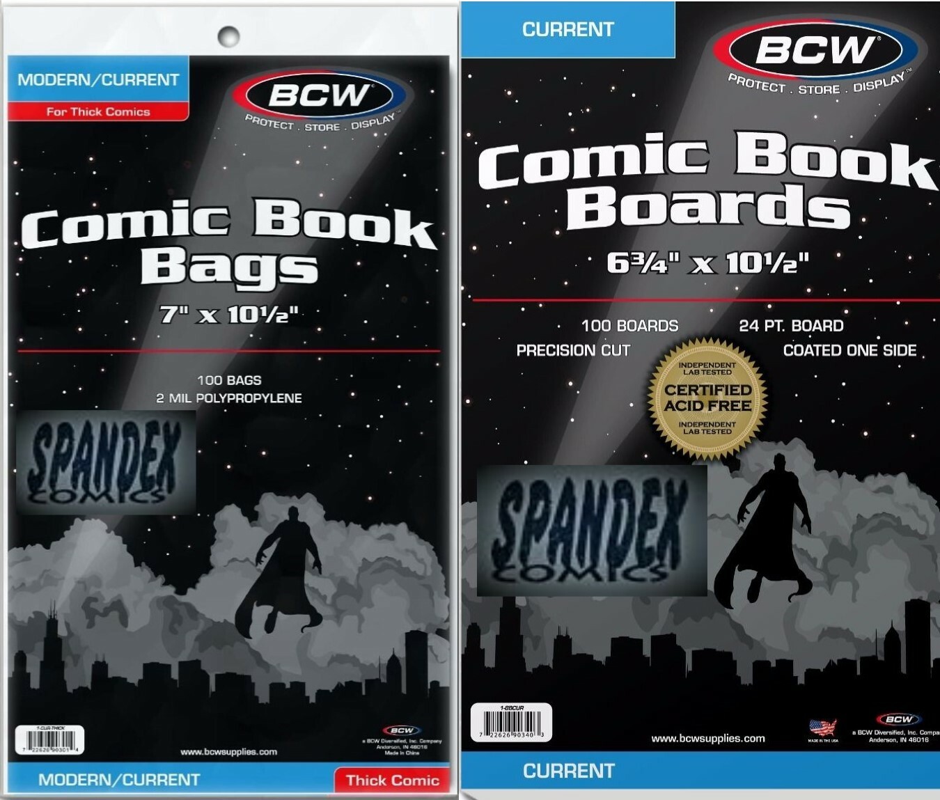 100 BCW Current Boards & 2-Mil Current Thick Polypropylene Comic Bags 100 BCW Current Boards & 2-Mil Current Thick Polypropylene Comic Bags