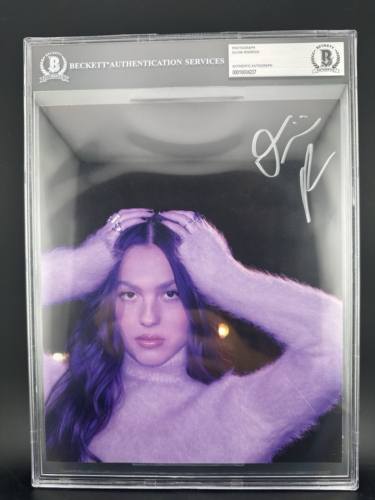 Olivia Rodrigo Signed Guts Record 8x10 Photo Insert Beckett BAS Graded Encapsula Olivia Rodrigo Signed Guts Record 8x10 Photo Insert Beckett BAS Graded Encapsula
