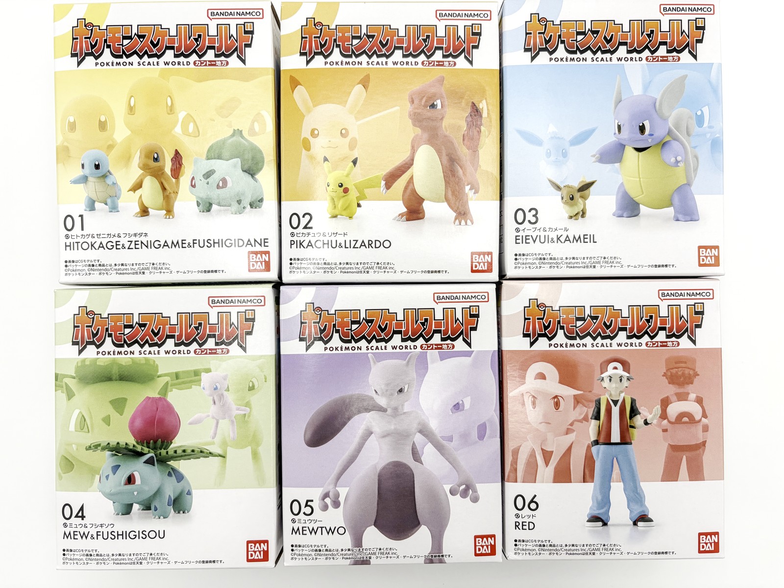 Pokemon Scale World Kanto Region 01-06 Lot of 6 Boxes 1/20 Bandai Mewtwo Mew Red