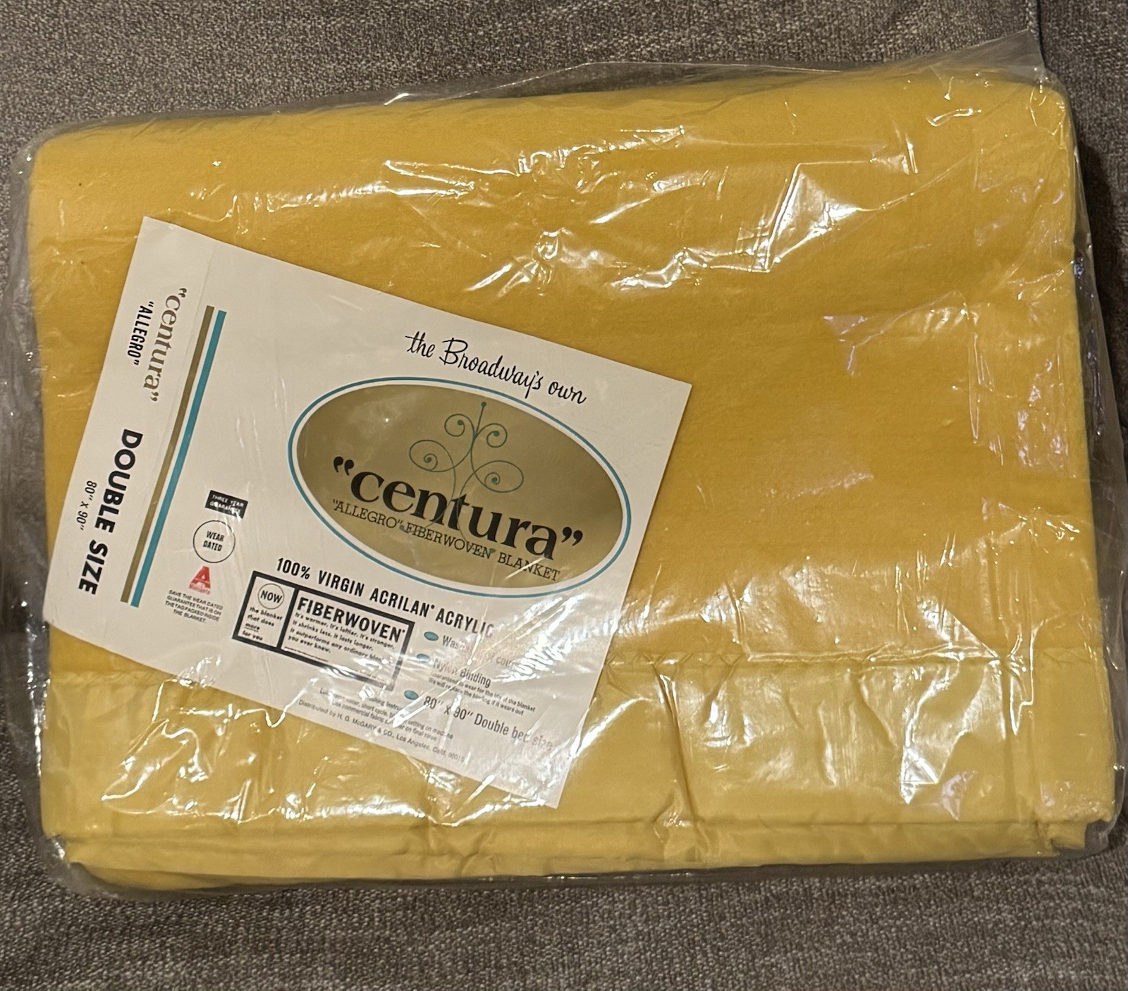 Vintage Mid Century Yellow Blanket 108 X 90 King Size New Vintage Mid Century Yellow Blanket 108 X 90 King Size New