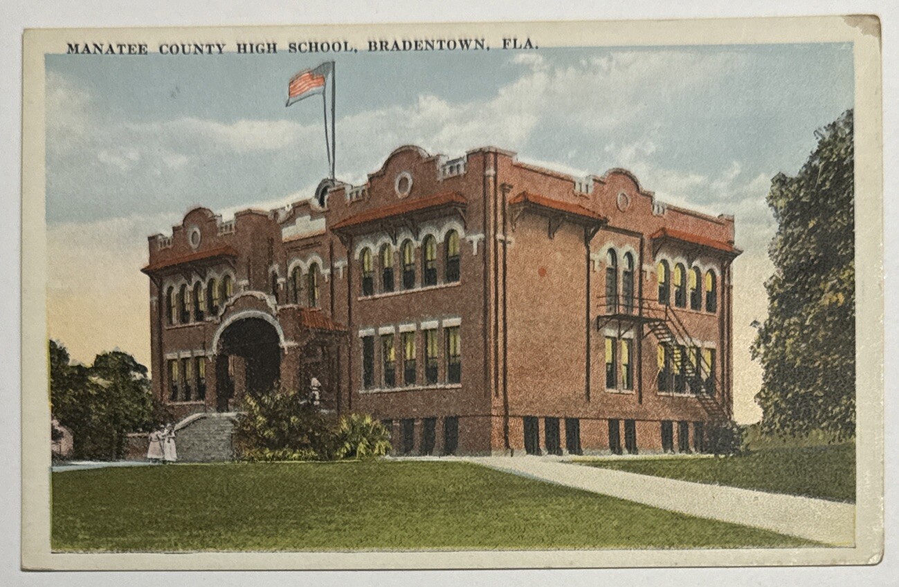 Manatee County High School Bradenton Florida FL 1920s Unused Vintage Postcard Manatee County High School Bradenton Florida FL 1920s Unused Vintage Postcard
