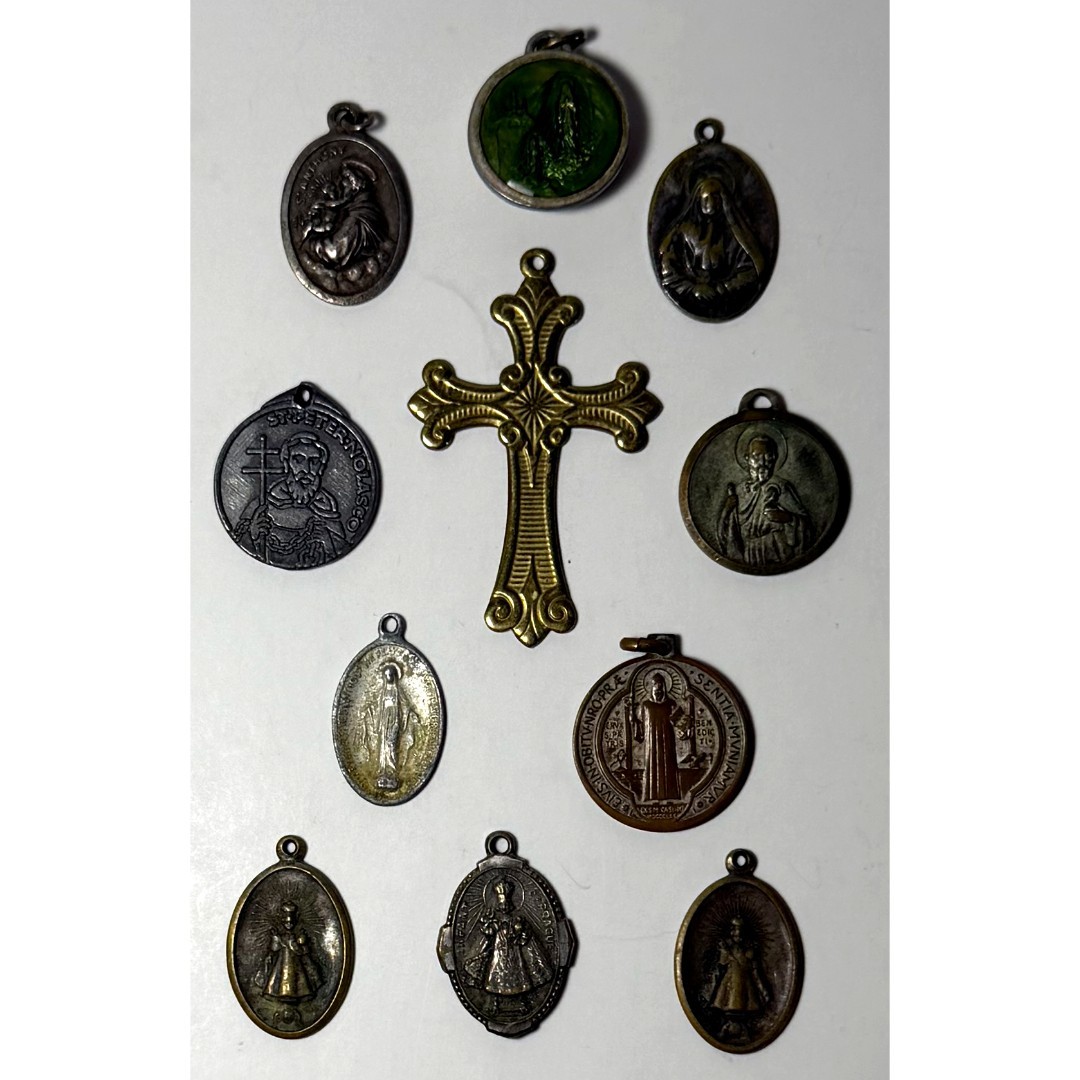 Vintage Catholic Saint Medal Pendants |Saint Jude, Virgin Mary, Benedict, Xavier Vintage Catholic Saint Medal Pendants |Saint Jude, Virgin Mary, Benedict, Xavier