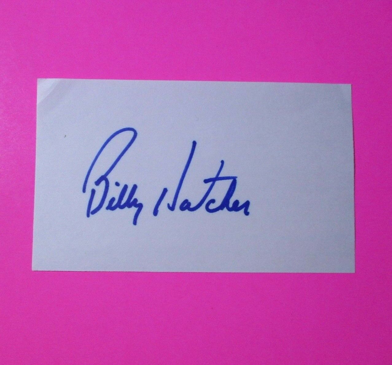 Billy Hatcher Autograph Auto, Signed Index Card Cincinnati Reds, Red Sox, MLB