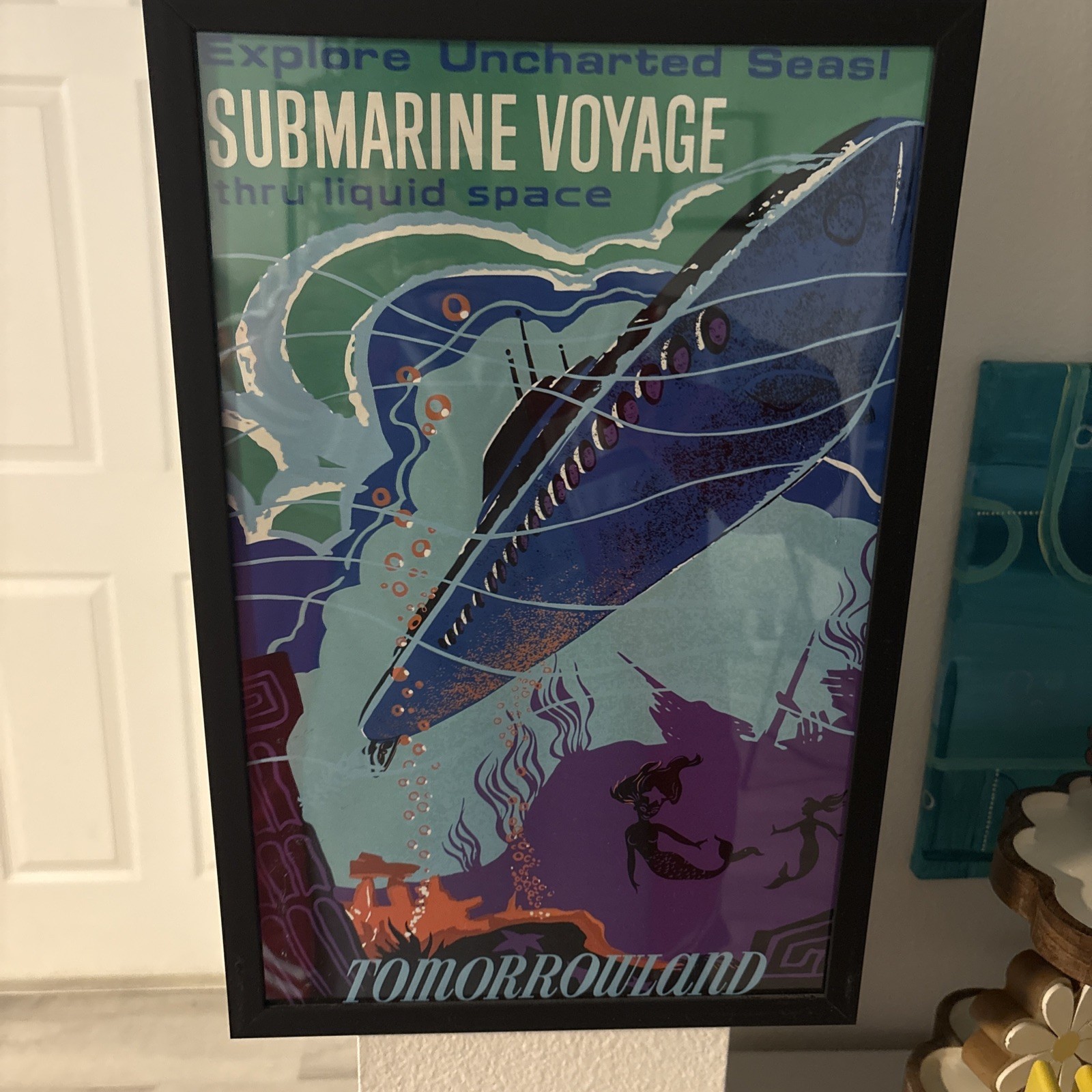 Disneyland Tomorrow Land Vintage Poster Promo Submarine Voyage Walt Disney Rare Disneyland Tomorrow Land Vintage Poster Promo Submarine Voyage Walt Disney Rare