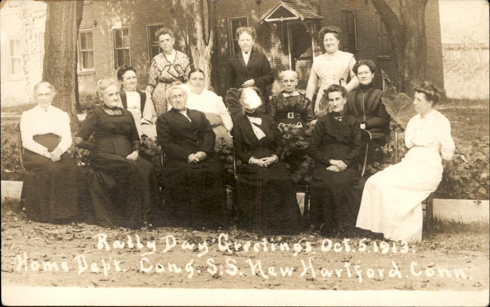 New Hartford CT Rally Day Greetings Group c1910s Real Photo Vintage Postcard bhn New Hartford CT Rally Day Greetings Group c1910s Real Photo Vintage Postcard bhn