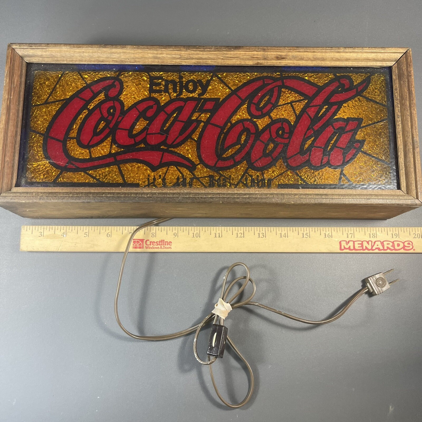 VINTAGE 1970\'s COCA-COLA MANTEL BAR LIGHT Tested The RARE Gold With Red Script VINTAGE 1970\'s COCA-COLA MANTEL BAR LIGHT Tested The RARE Gold With Red Script
