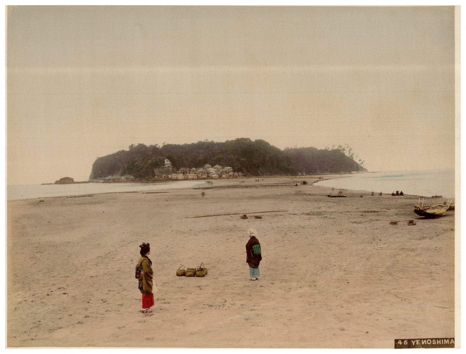 Toshi Enami, Japan, Yenoshima Vintage Albumen Print Enhanced Albumen Print Toshi Enami, Japan, Yenoshima Vintage Albumen Print Enhanced Albumen Print