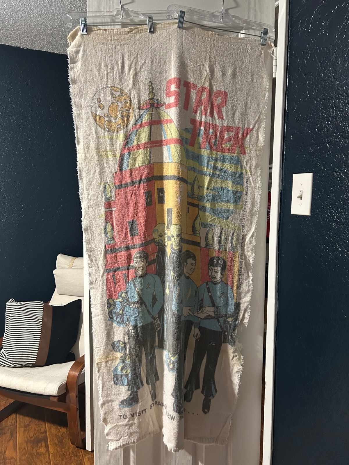 Vintage Star Trek 1975 Spock Beach Towel \ Vintage Star Trek 1975 Spock Beach Towel \