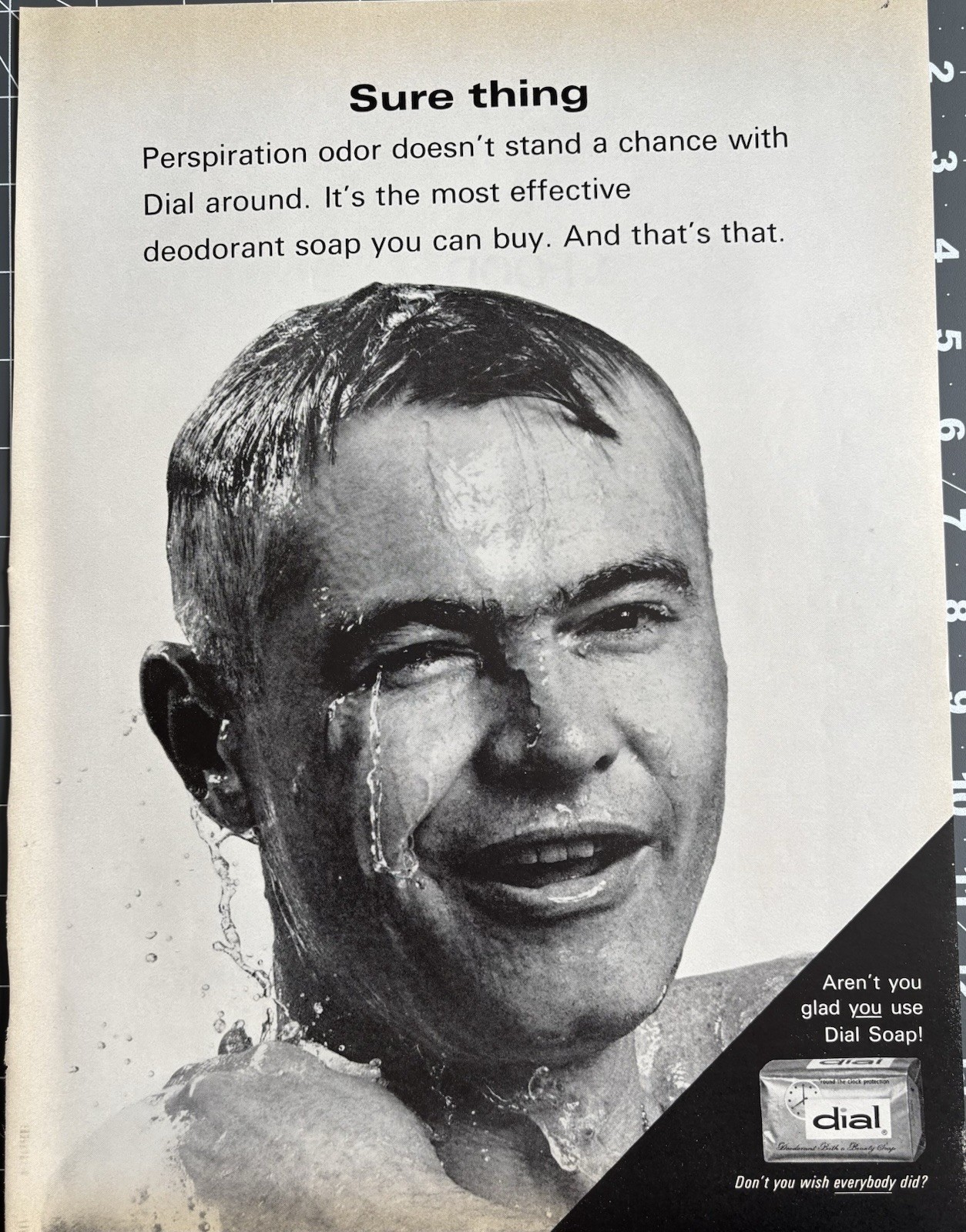 1964 Dial Original Vintage Advertisement Bar Soap Sure Thing Print Ad