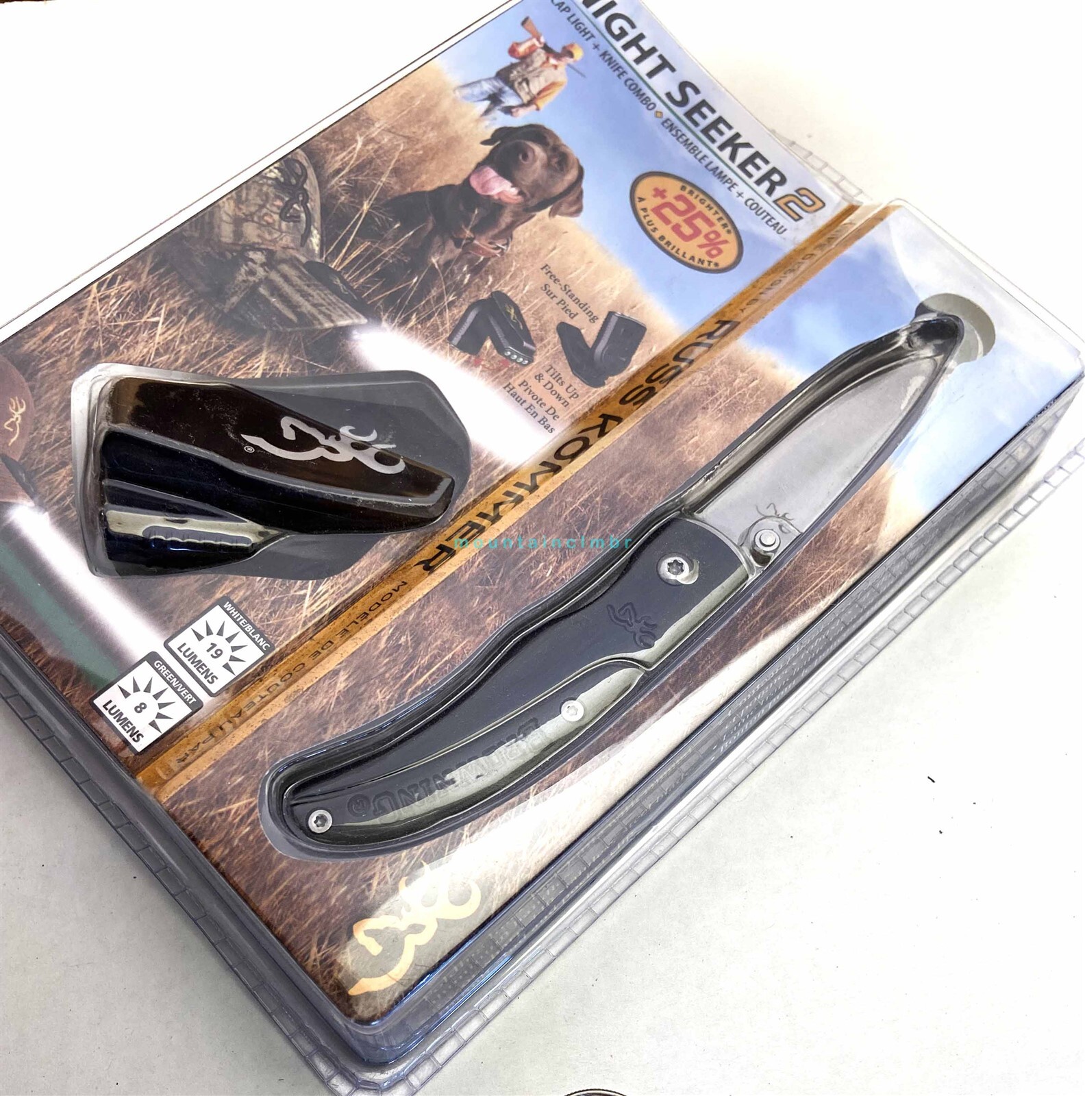 Browning Night Seeker Russ Kommer Cap Light + Knife Combo Set 5.6/3.25/2.3 Browning Night Seeker Russ Kommer Cap Light + Knife Combo Set 5.6/3.25/2.3