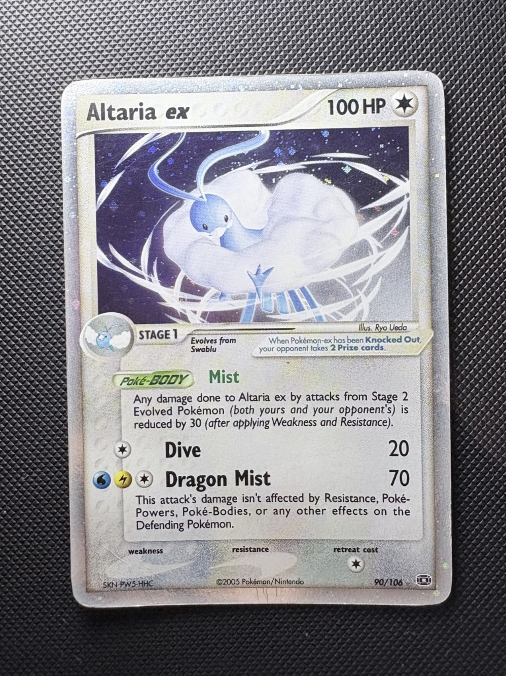 Pokemon Altaria EX 90/106 (moderately played) ENG - Ex emerald. Vintage Paper Pokemon Altaria EX 90/106 (moderately played) ENG - Ex emerald. Vintage Paper