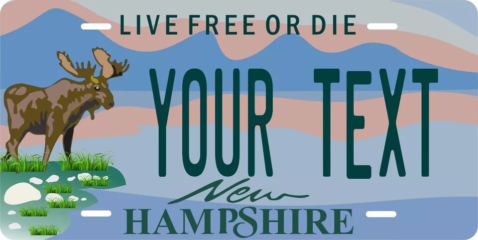 New Hampshire Moose Custom State License Plate Personalized 12 New Hampshire Moose Custom State License Plate Personalized 12