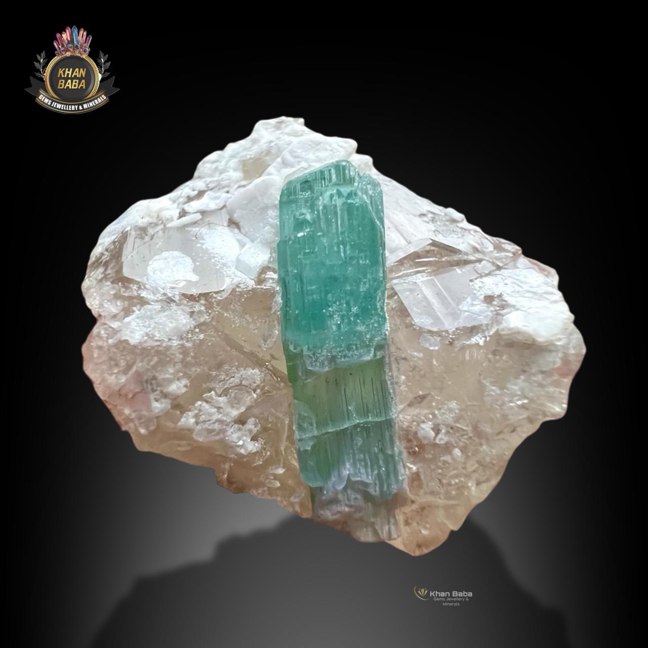 95ct | Stunning Blue Tourmaline Sharp Crystal In Quartz Specimen | Afghanistan.