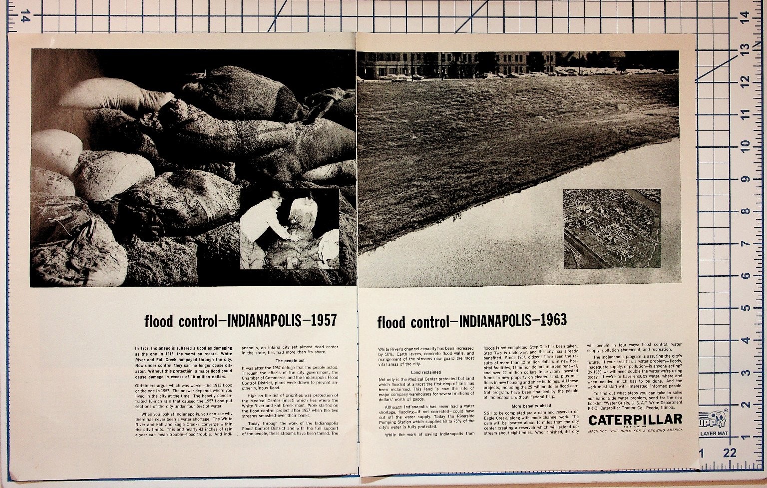 1963 Indianapolis Flood Control Caterpillar Ad Vintage Print Ephemera 1963 Indianapolis Flood Control Caterpillar Ad Vintage Print Ephemera