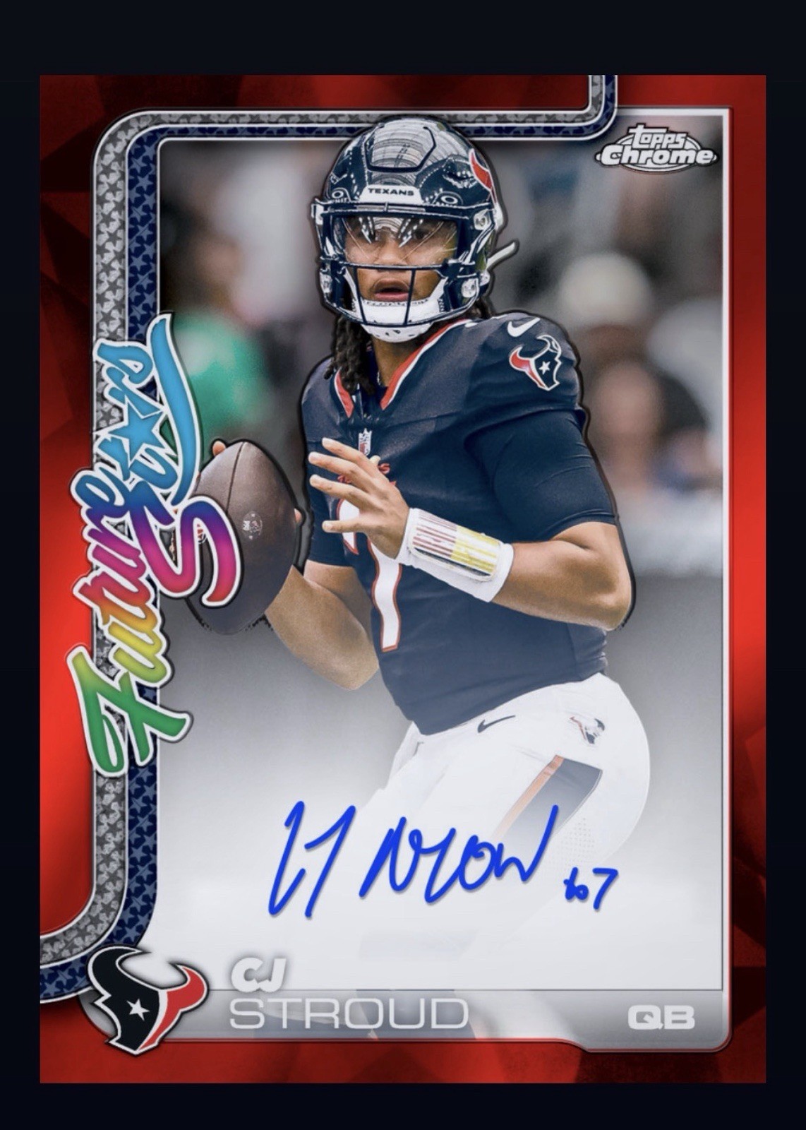 CJ Stroud Topps Chrome NFL Collect 2025 Future Stars Red /5 Auto App Card💎 CJ Stroud Topps Chrome NFL Collect 2025 Future Stars Red /5 Auto App Card💎
