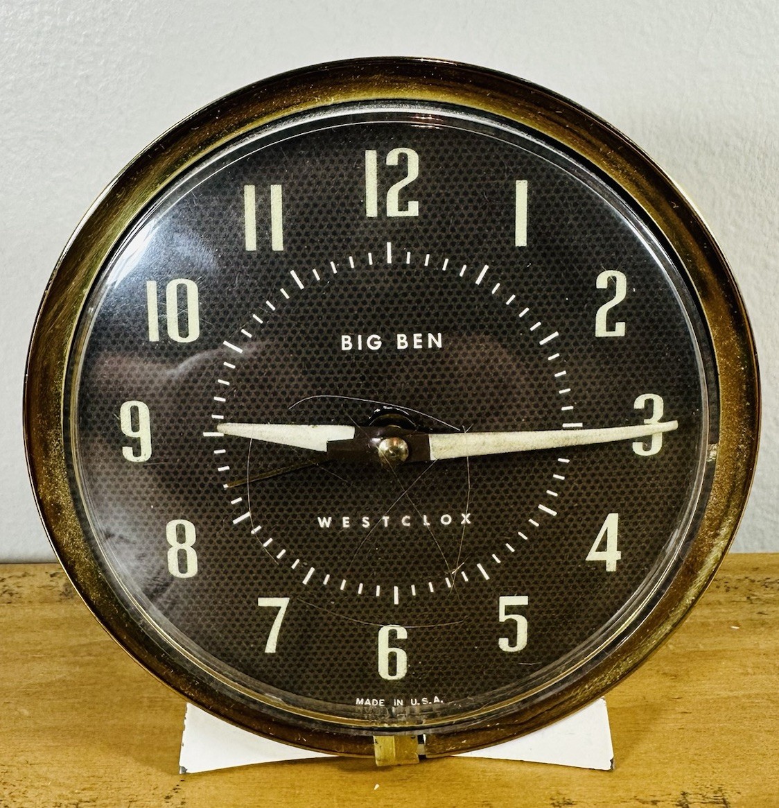 Westclox Big Ben Round Analog Mechanical Alarm Clock Arabic Numerals White/Gold
