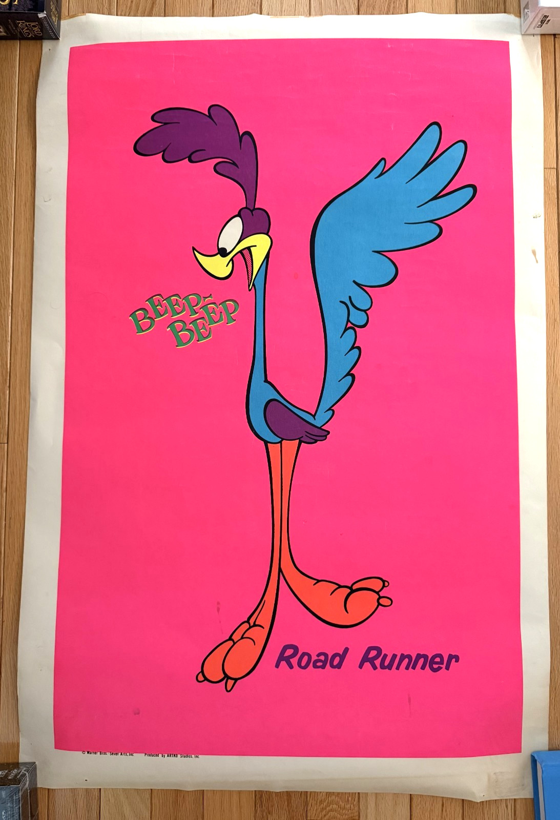 Rare 1960s Road Runner ARTKO Studios Blacklight Poster Warner Bros 23x35\ Rare 1960s Road Runner ARTKO Studios Blacklight Poster Warner Bros 23x35\