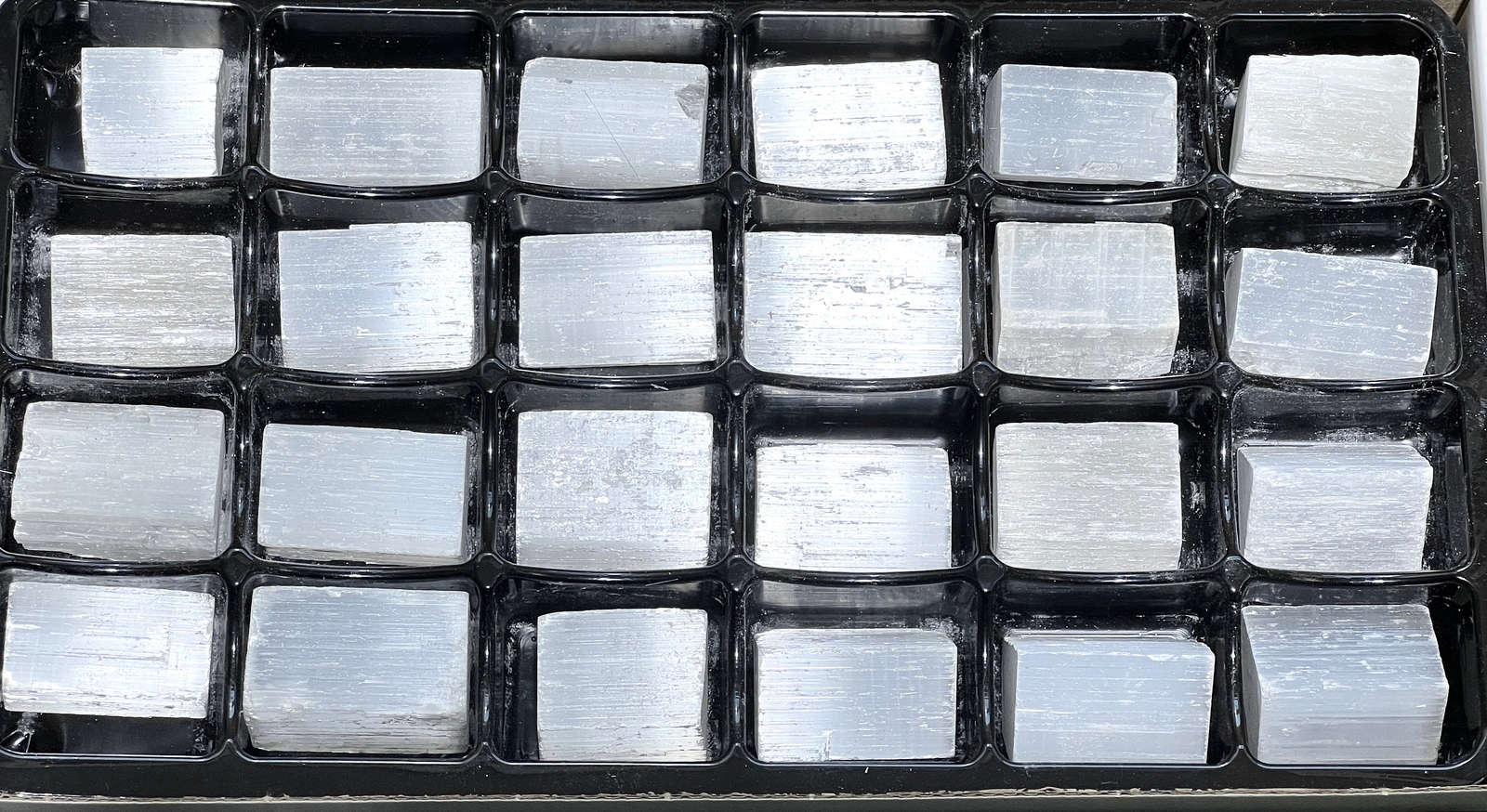 Selenite Rough Raw Crystals (24 Pc) Assorted Box Flat Bulk Wholesale Supply