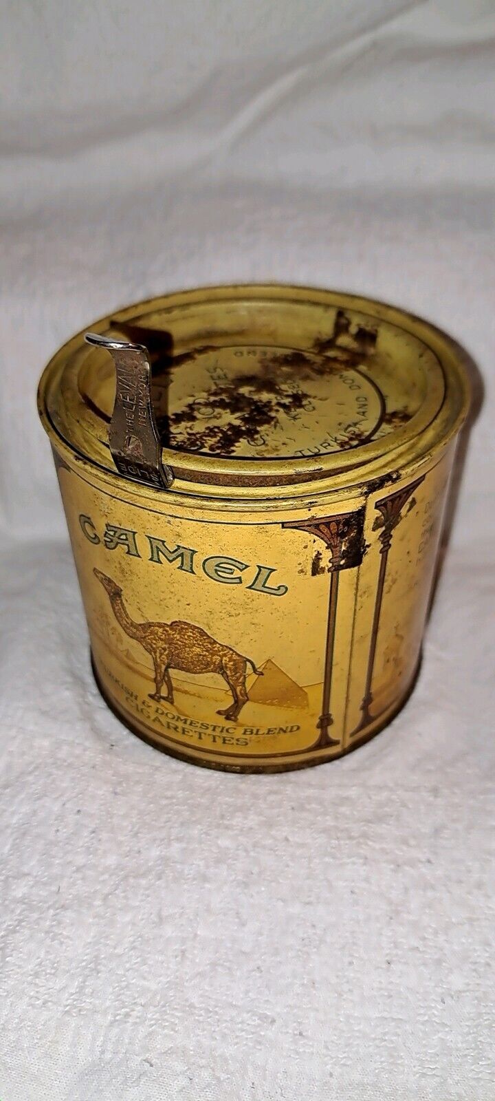 Vintage Camel Cigarettes tin Round 100\'s Tin W/ Lid Only No Cigarettes