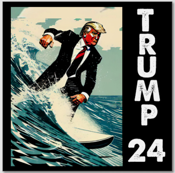 RIDE THE WAVE Ultra Maga Trump 2024 DECAL BUMPER Sticker ELECTION GOP NRA FJB