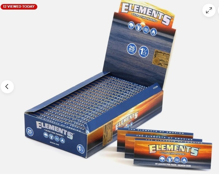 ELEMENTS 25 PACK 1 full BOX ELEMENTS 1 1/4 ULTRA THIN RICE ROLLING PAPERS ELEMENTS 25 PACK 1 full BOX ELEMENTS 1 1/4 ULTRA THIN RICE ROLLING PAPERS
