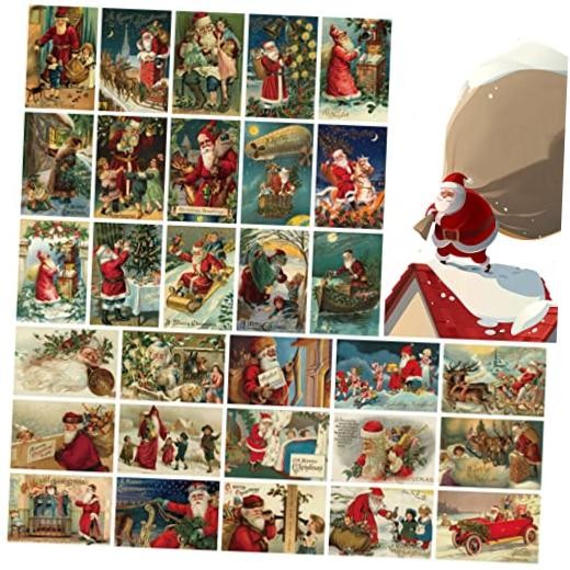 Charm Kiss 30pcs Vintage Christmas Greeting Cards - Santa and Christmas - 30PCS Charm Kiss 30pcs Vintage Christmas Greeting Cards - Santa and Christmas - 30PCS