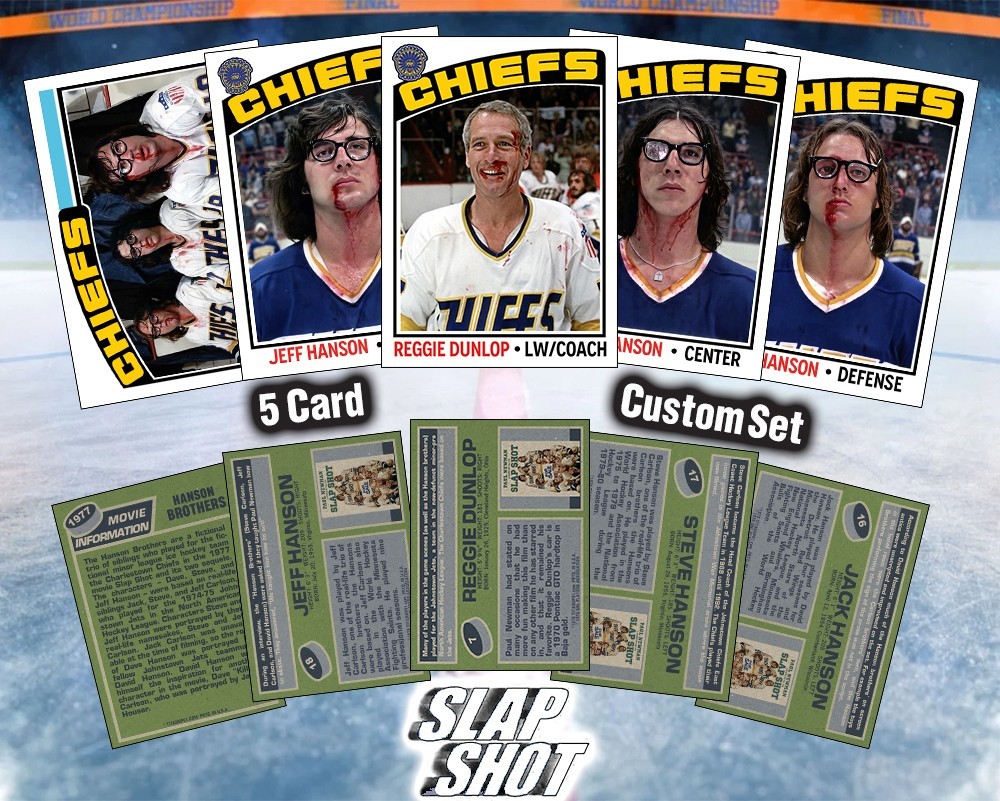 Slap Shot - Complete Set of 5 Custom-Designed Art Cards Slap Shot - Complete Set of 5 Custom-Designed Art Cards