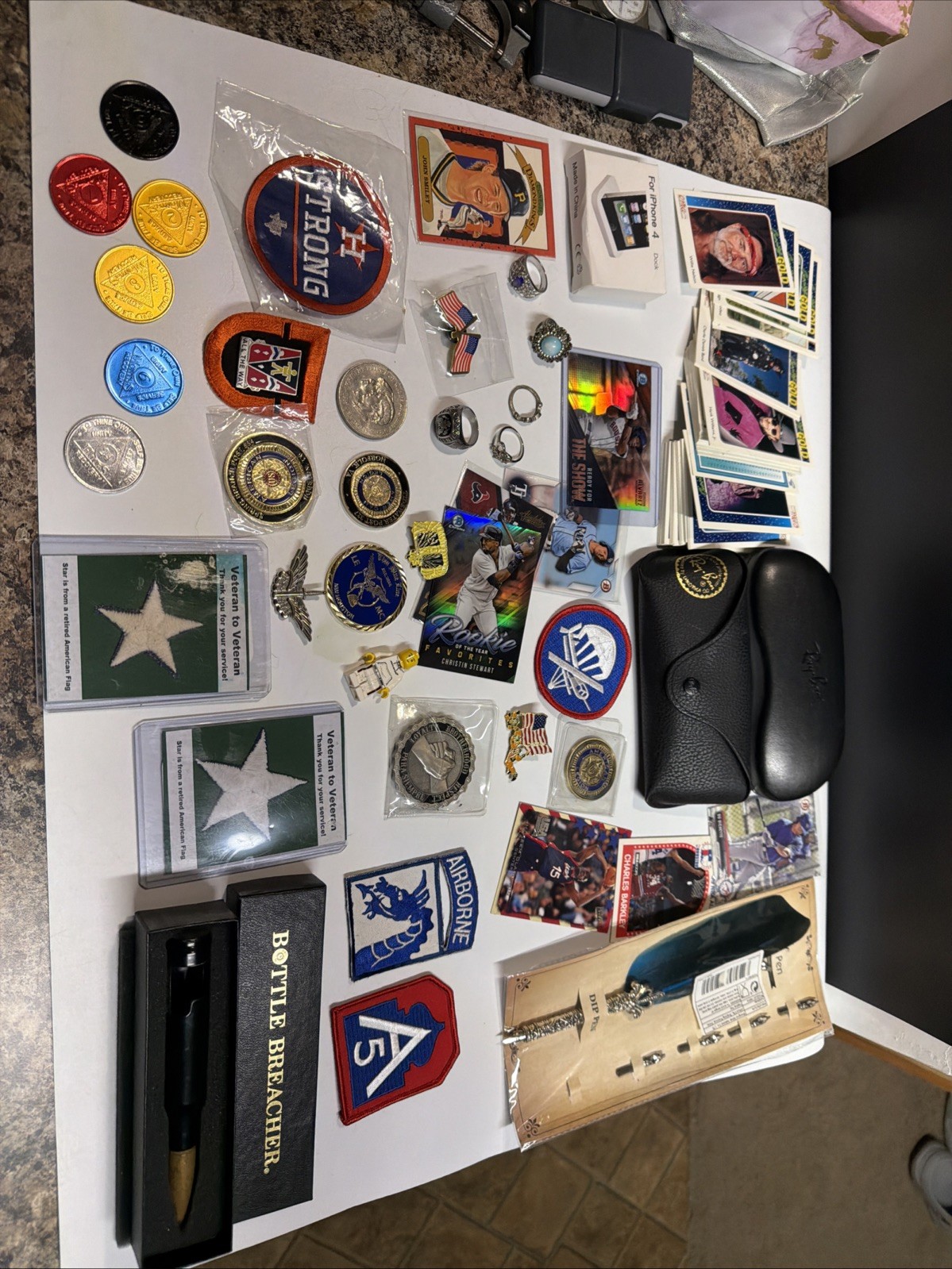 Vintage Junk Drawer Lot Pins Challenge Coins Patches Cards Etc Vintage Junk Drawer Lot Pins Challenge Coins Patches Cards Etc