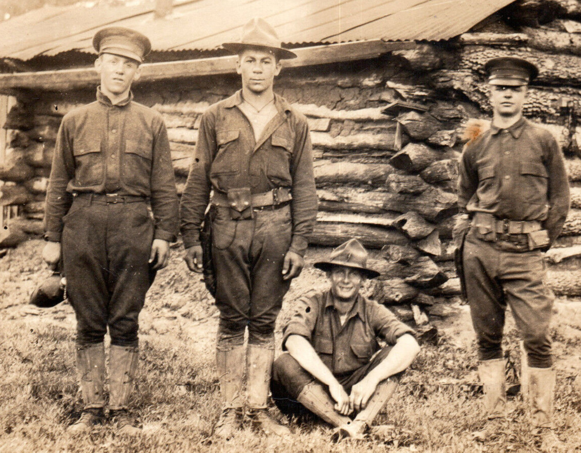 World War I RPPC Postcard US Army Soldiers Troops Pistol Philippine Islands WW1