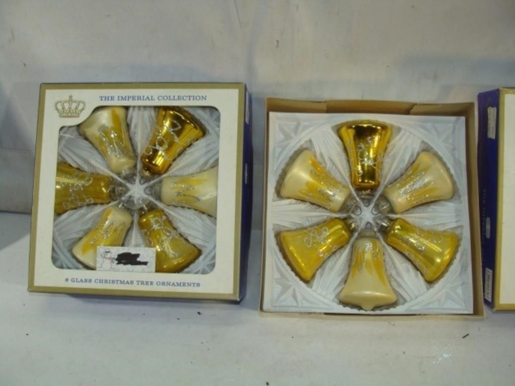 Vintage Sears Imperial Collection Glass Bell Ornaments Vintage Sears Imperial Collection Glass Bell Ornaments