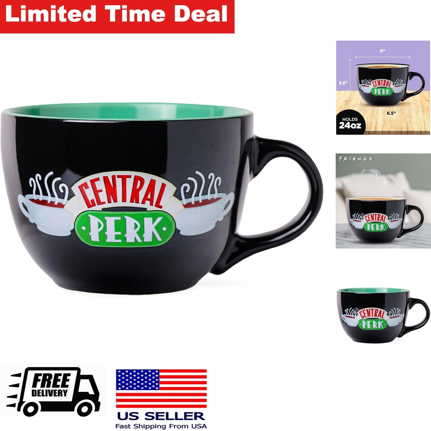 Central Perk Ceramic Soup Mug 700ml Friends Fan Decor Collector Item
