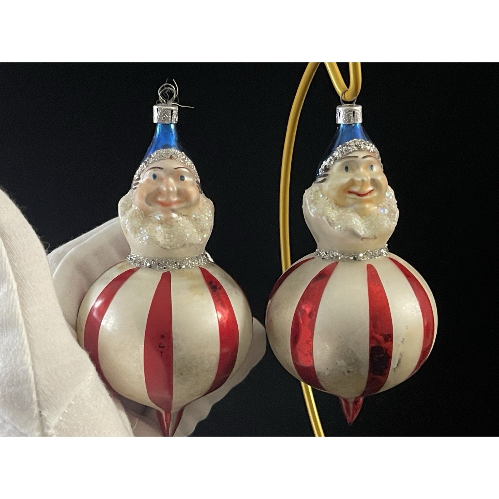 Vintage Lot Of 2 Christopher Radko Joey Clown Jester Ball Red White Ornaments Vintage Lot Of 2 Christopher Radko Joey Clown Jester Ball Red White Ornaments